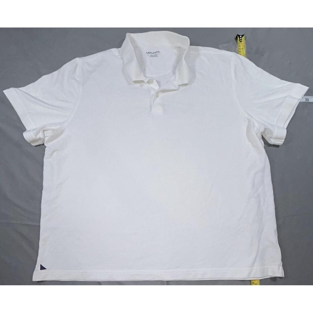 UNTUCKit Polo Shirt Mens 3XL White Pima Cotton Knit Logo Tagless Casual Peru